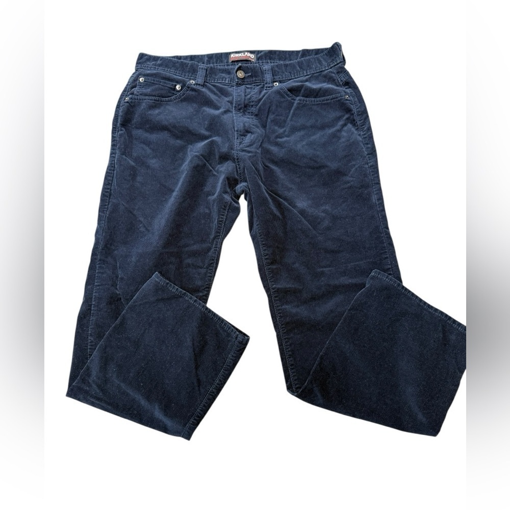 Kirkland Signature Men's Dark Blue Corduroy Pants EUC Size 36 x 30